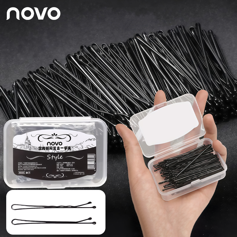 NOVO 50 Cái/100 Cái Kẹp Tóc Chữ U Dày Màu Đen, Kẹp Tóc Gợn Sóng & Kẹp Tóc Thẳng