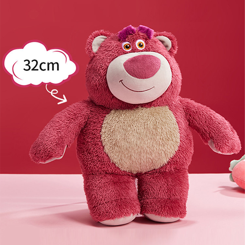 MINISO  Gấu bông Lotso Gấu dâu tây nhỏ dòng Disney Pixar, ngọt ngào, thơm & ôm ấp dễ chịu 32cm × 28c