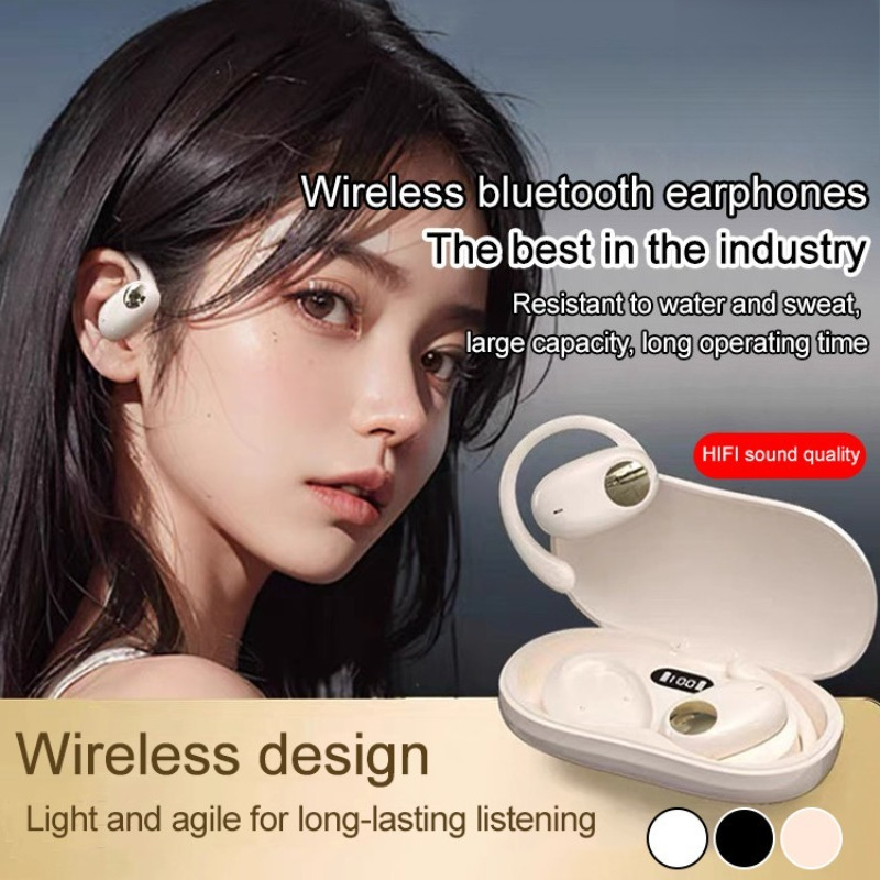 Tai Nghe Bluetooth Không Dây JS911 Móc Tai Màn Hình Số, Âm Thanh HiFi, Pin Trâu, Cảm Ứng, Âm Thanh N