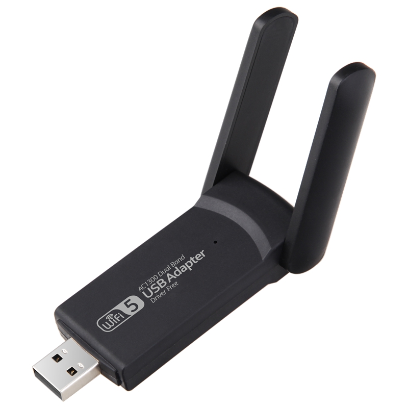 Bộ chuyển đổi WiFi USB 1300Mbps AC1300 WiFi 5 Card mạng Ethernet Băng tần kép USB WiFi Dongle cho PC
