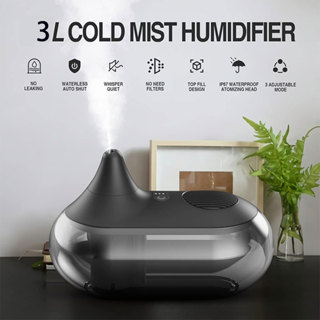  Máy tạo ẩm dung tích lớn, Máy tạo ẩm siêu âm phun sương lạnh yên tĩnh có đèn ngủ, tự động tắt cho gia đình và văn phòng