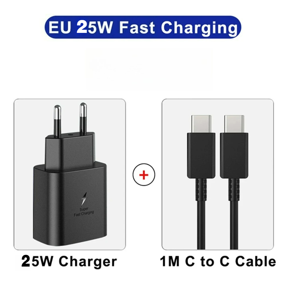 Bộ sạc nhanh 25W PD USB-C cho Samsung Galaxy S25 Plus/S24/S23 Ultra