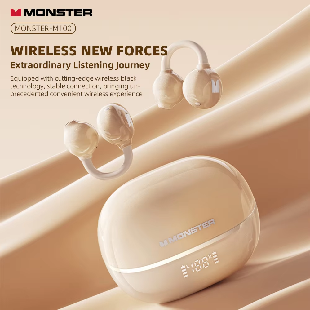Tai nghe Monster AIRSTAR M100 Tai nghe không dây Tai-Clip HiFi Stereo HD Gọi Giảm tiếng ồn Thời gian