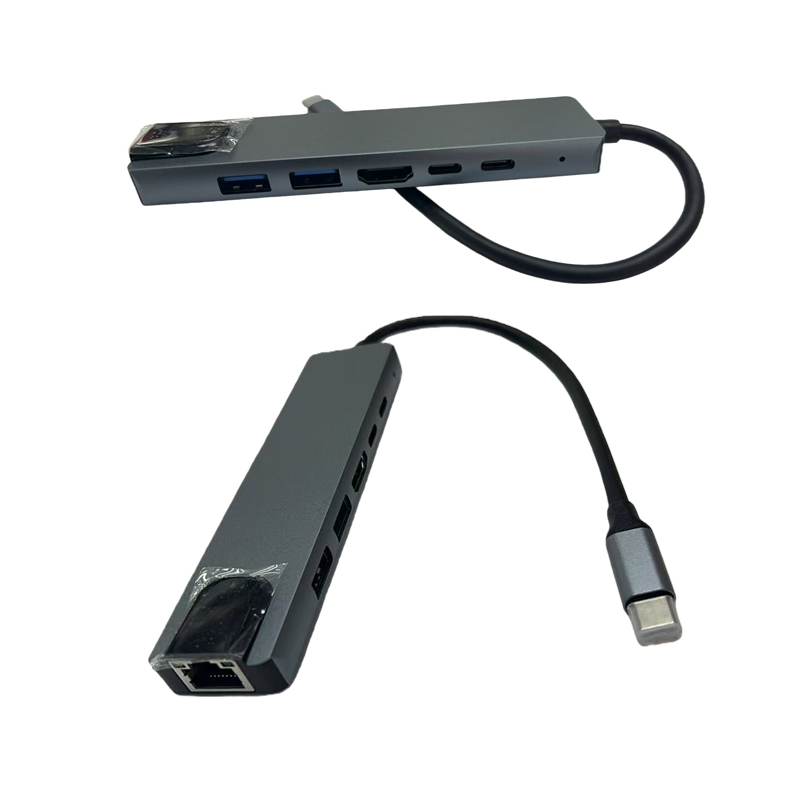 Docking Station Sang Type C Cổng Usb Hub RJ45 Ethernet Adapter 4K Sang HDTV-Tương Thích Cho Laptop C
