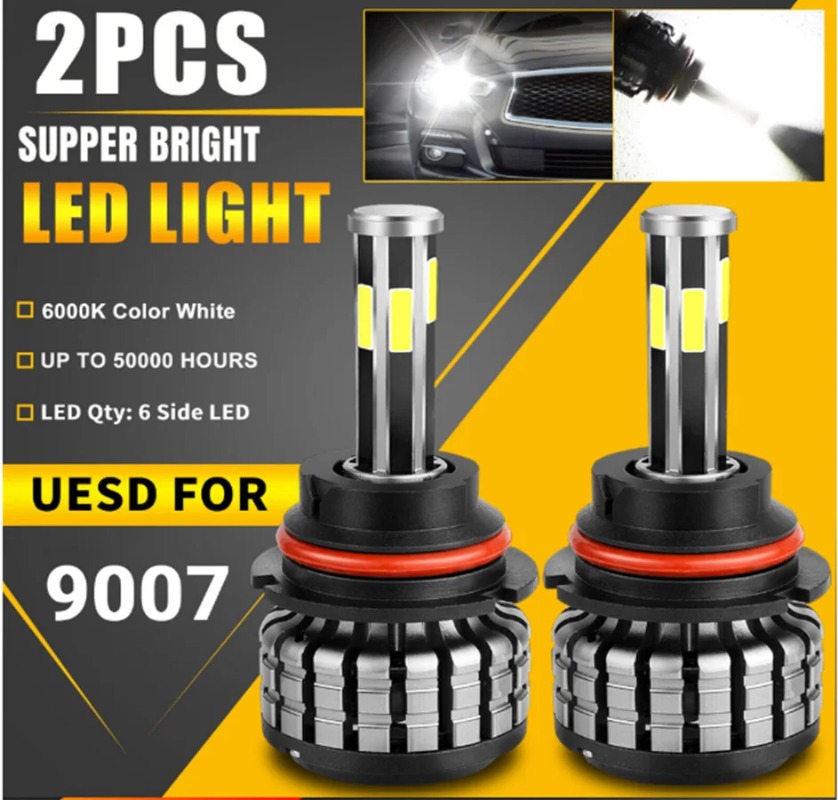 TCYTAO 4 / 6 bên LED360 H4 H7 H11 9012 5202 đèn xe 6000K