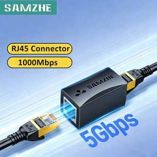 Bộ nối nội tuyến Samzhe Rj45 Đầu nối mạng 8P8C Tương thích với Cat5 Cat6 Cat7 Lan Dây nối dài