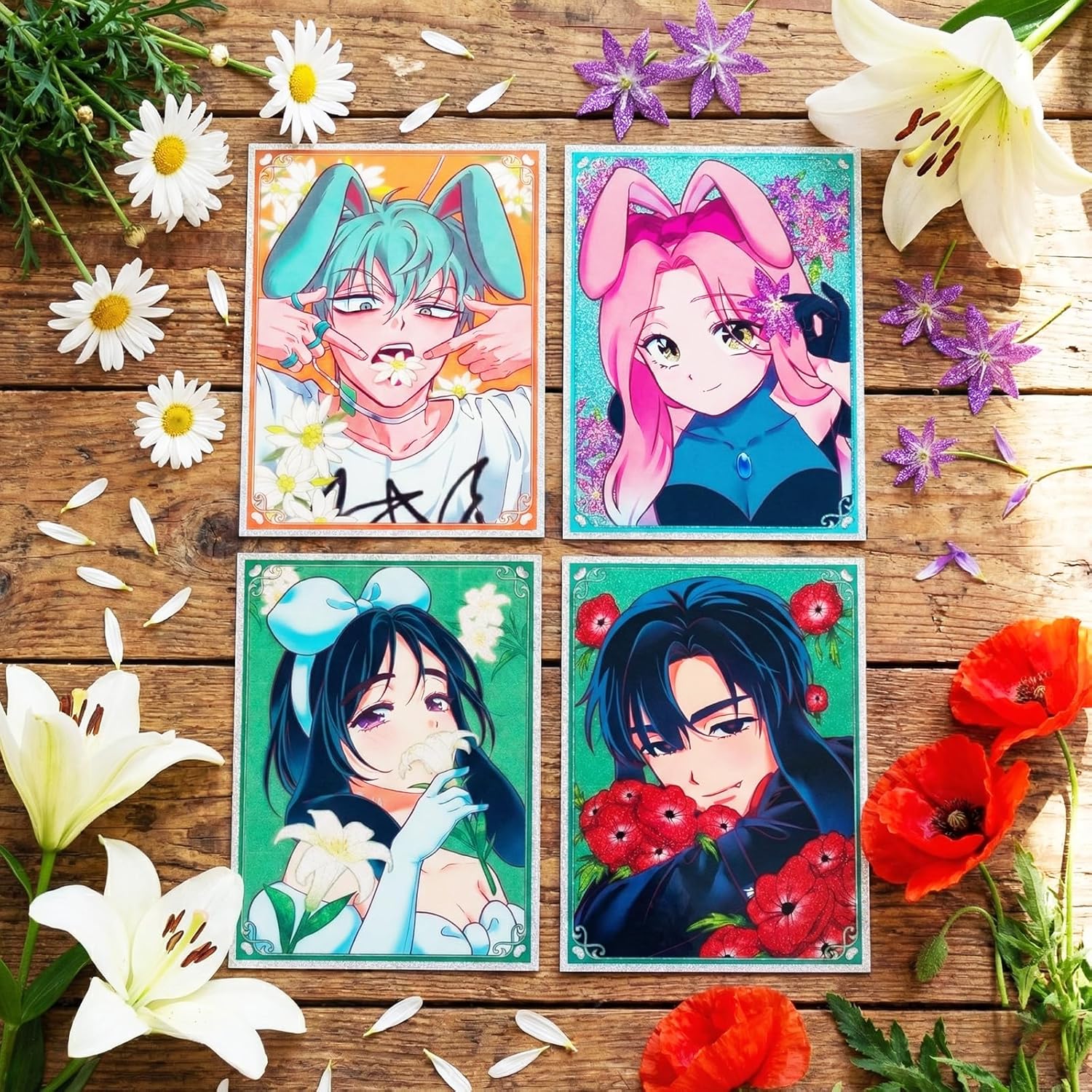 Bảng Nghệ Thuật Acrylic Dòng Thỏ Sân Khấu Alien - 16.5 x 11.9 cm, Standee Lấp Lánh Anime, Tác Phẩm N