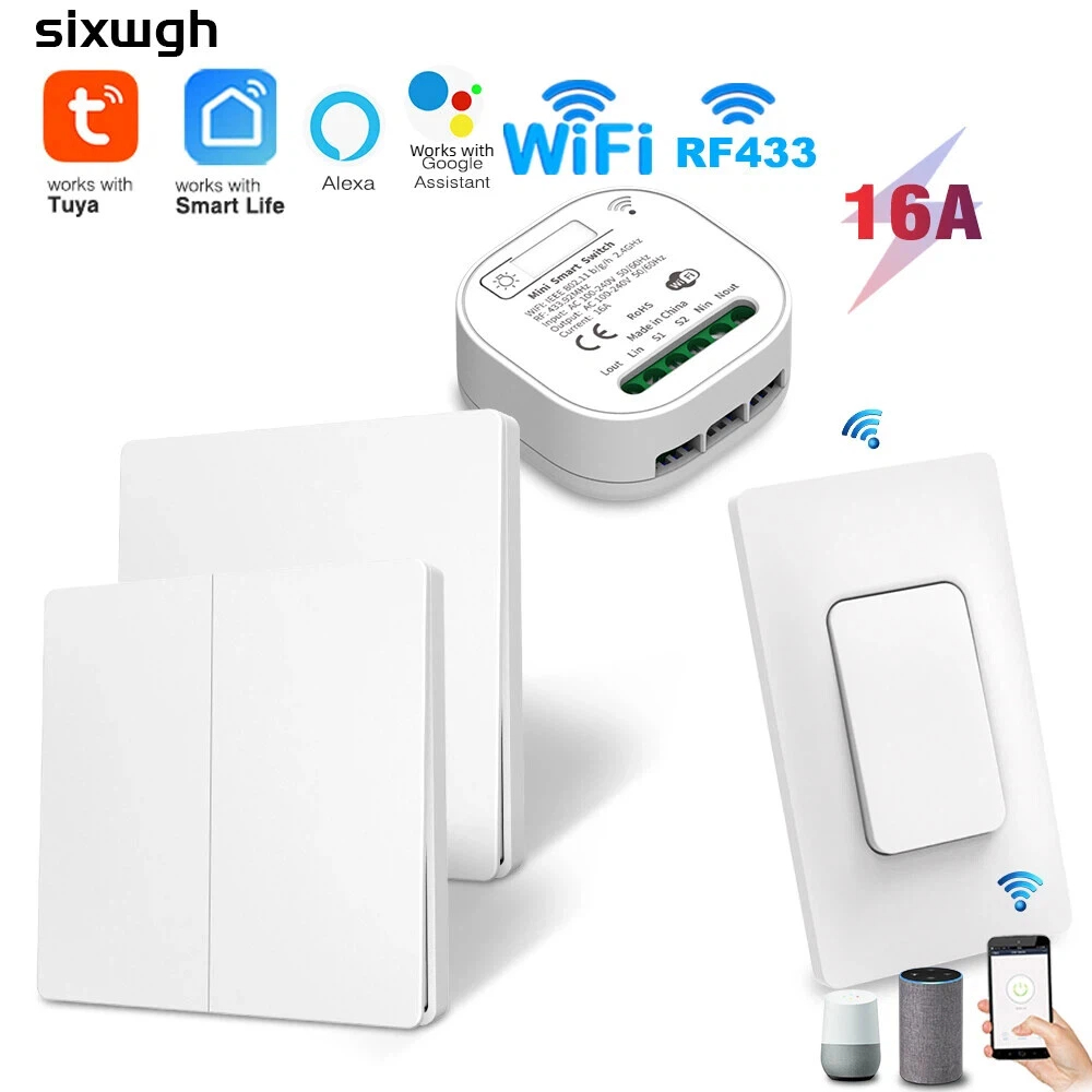 Công tắc thông minh WiFi 16A Tuya Bộ điều khiển không dây Không cần pin