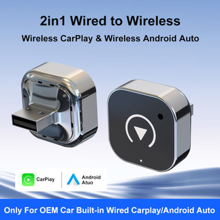 2026 Bộ chuyển đổi tự động CarPlay & Android không dây 2 trong 1 mới nhất | Cắm và chạy WiFi 5Ghz USB Type-C Dongle