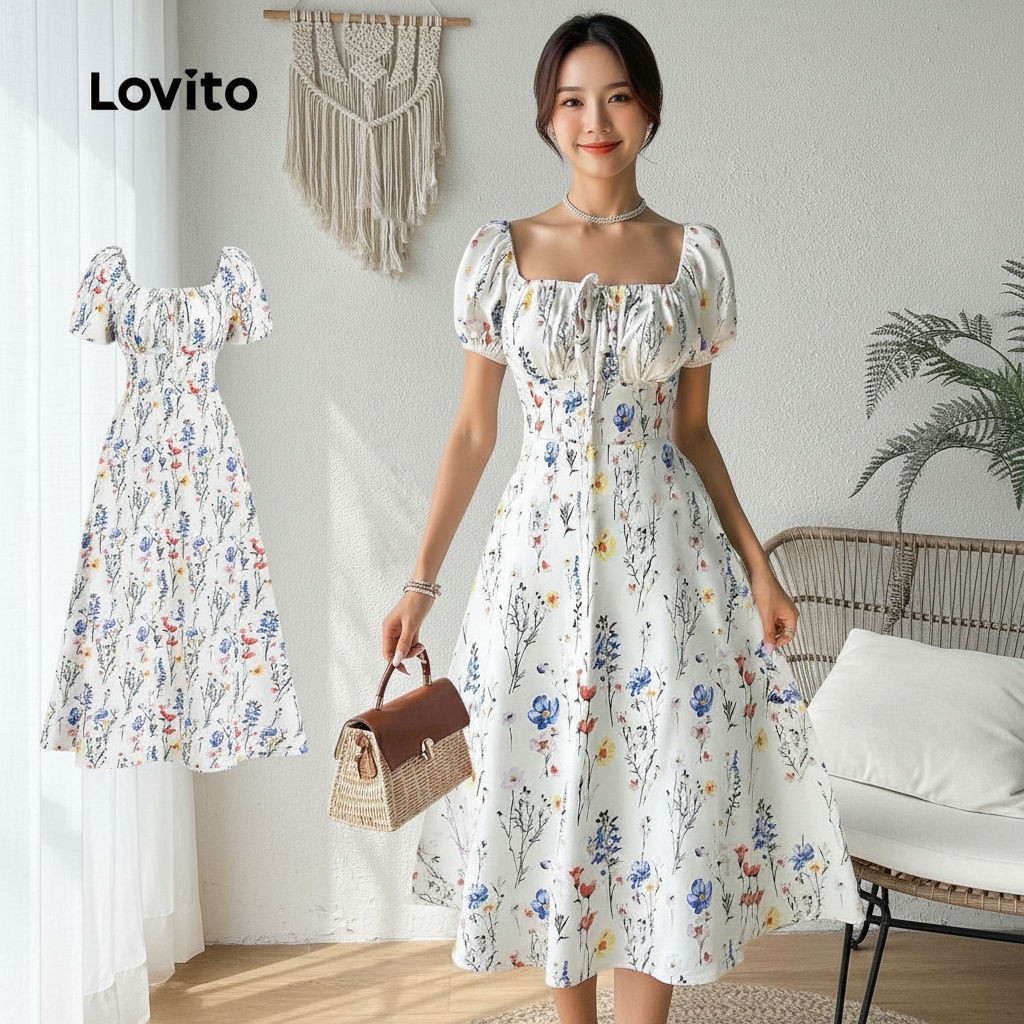 Lovito Váy Khóa Kéo Nữ Xuân Hè LBL30212