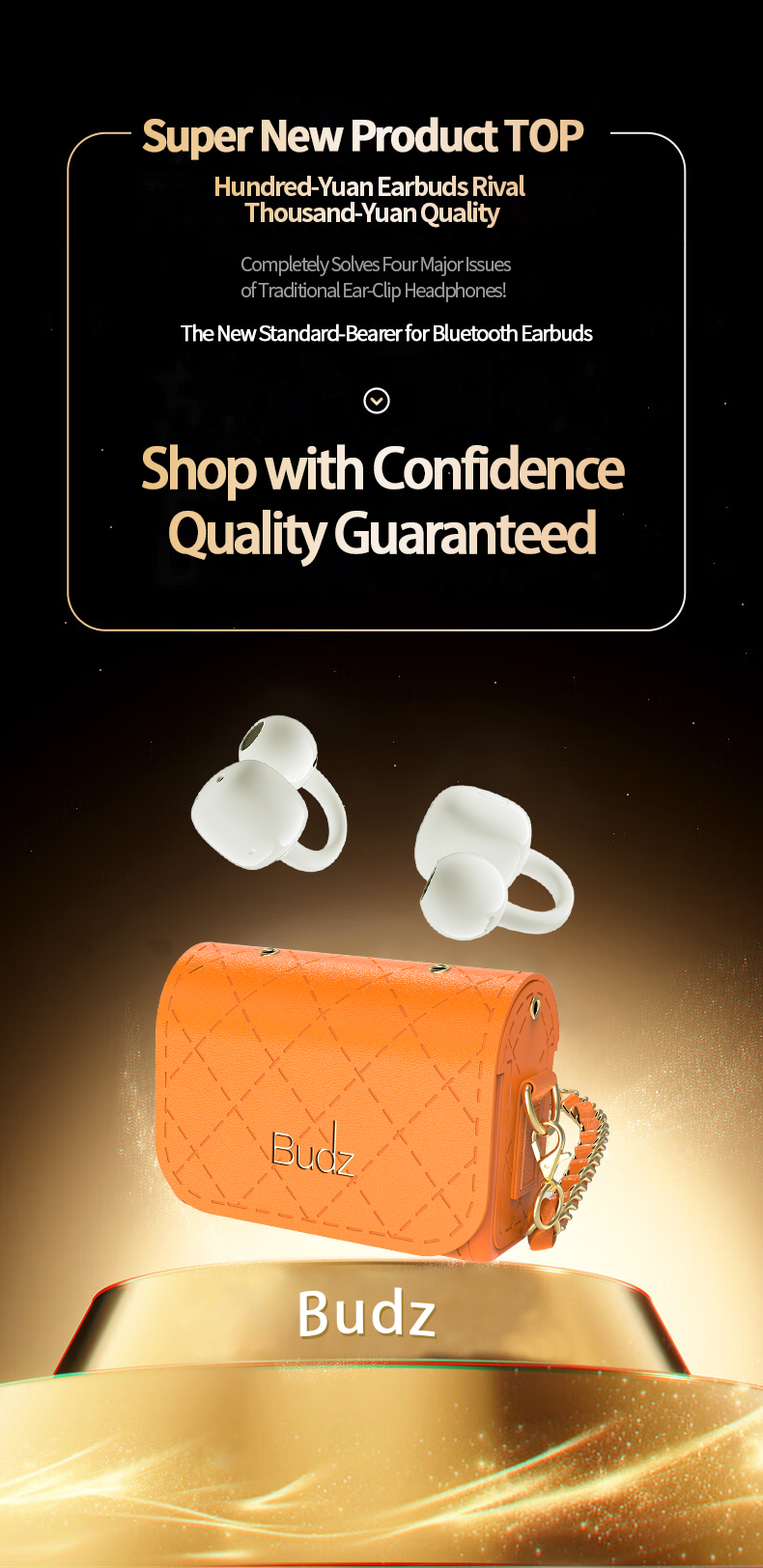 888PRO Tai nghe Kẹp tai Tai nghe Bluetooth không dây mở tai Tai nghe nhét tai Tai nghe nhét tai Giảm