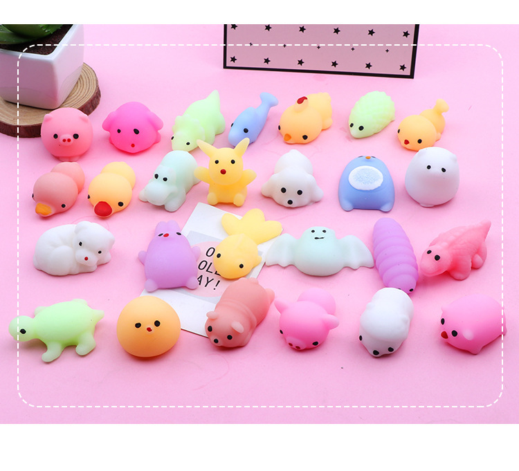 Bộ 60 Chiếc Dễ Thương Fufu Squishy Mochi Mô Hình Fidget Đồ Chơi Phổ Biến Bộ Túi Đảng Filler Giảm Căn