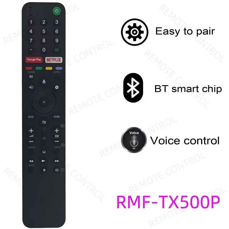  Điều khiển giọng nói RMF-TX500P cho mọi TV Sony, điều khiển thay thế cho tất cả TV Sony LCD LED HDTV thông minh có nút Google Play, Netflix