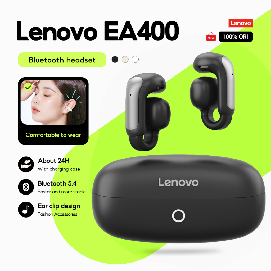 Tai nghe Lenovo EA400 Bluetooth 5.4 không dây, chống nước, dạng mở, điều khiển cảm ứng, pin bền, TWS