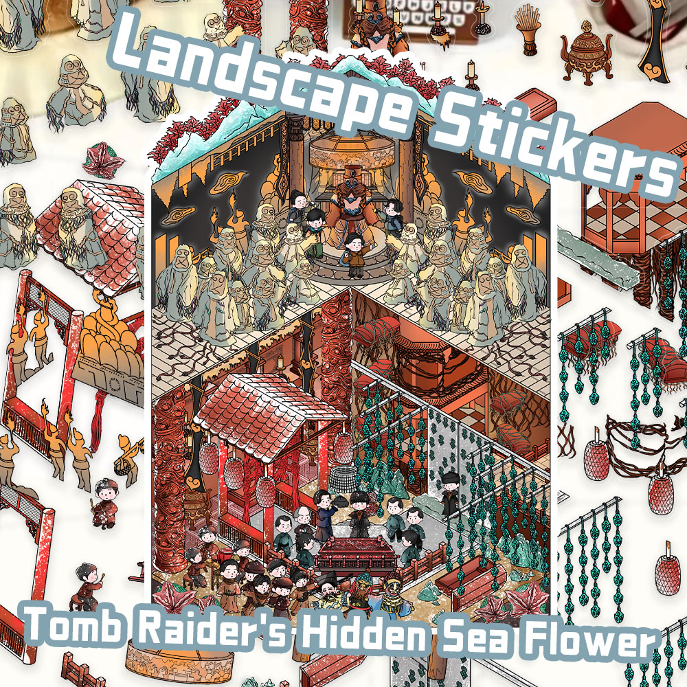TOMB RAIDER MINIATURE SEA FLOWER STICKERS 3D SCENE CABIN TAY SÁCH 10 CÁI VÁY TÍN HIỆU