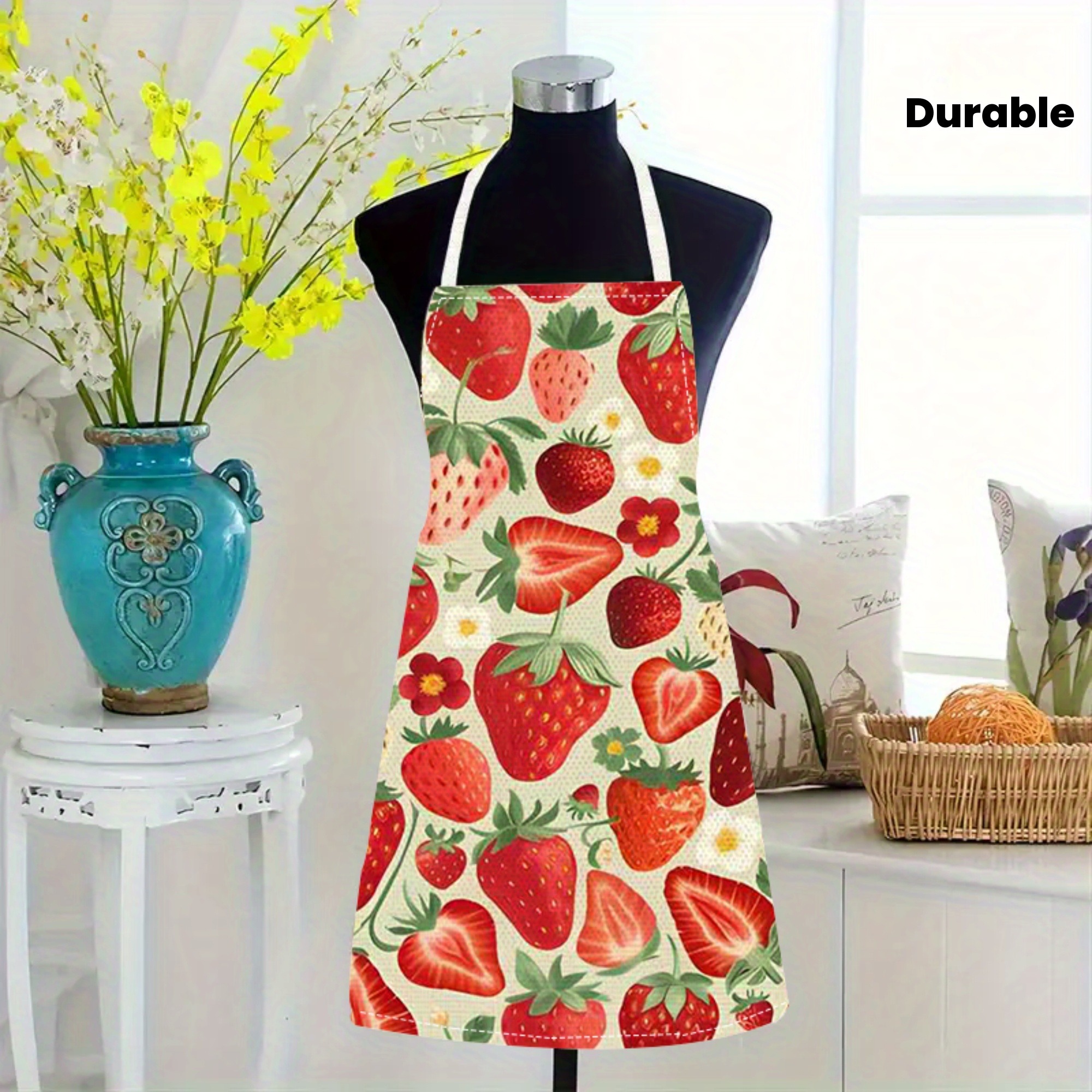 Dense Apron Strawberry Garden in Full Bloom Home Decoration