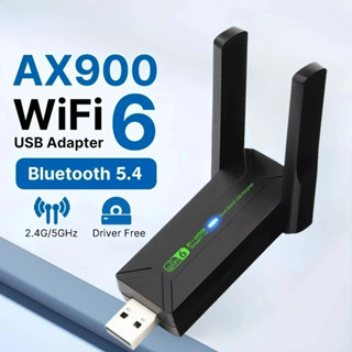  Bộ chuyển đổi USB WiFi 900Mbps 2 trong 1 Bluetooth 5.4 Wifi6, card mạng có ăng-ten, USB Dongle nhận sóng, driver miễn phí cho PC