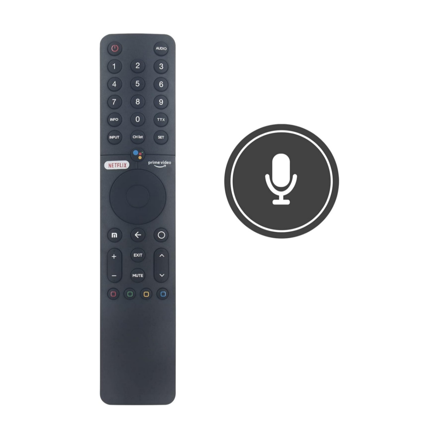 Điều khiển từ xa thay thế cho tivi Xiaomi Q1, Q1E, P1, P1E hỗ trợ Bluetooth và điều khiển giọng nói,