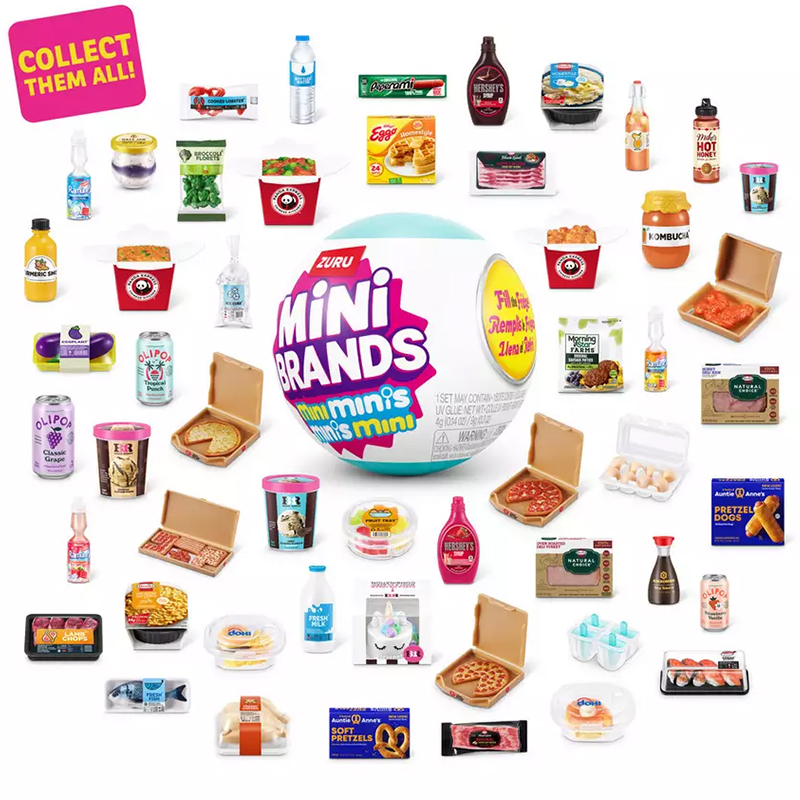 Mini Brands Fill The Fridge Mini Minis Series 1 của ZURU, Bộ đồ chơi sưu tập, Gói vật phẩm bất ngờ, 