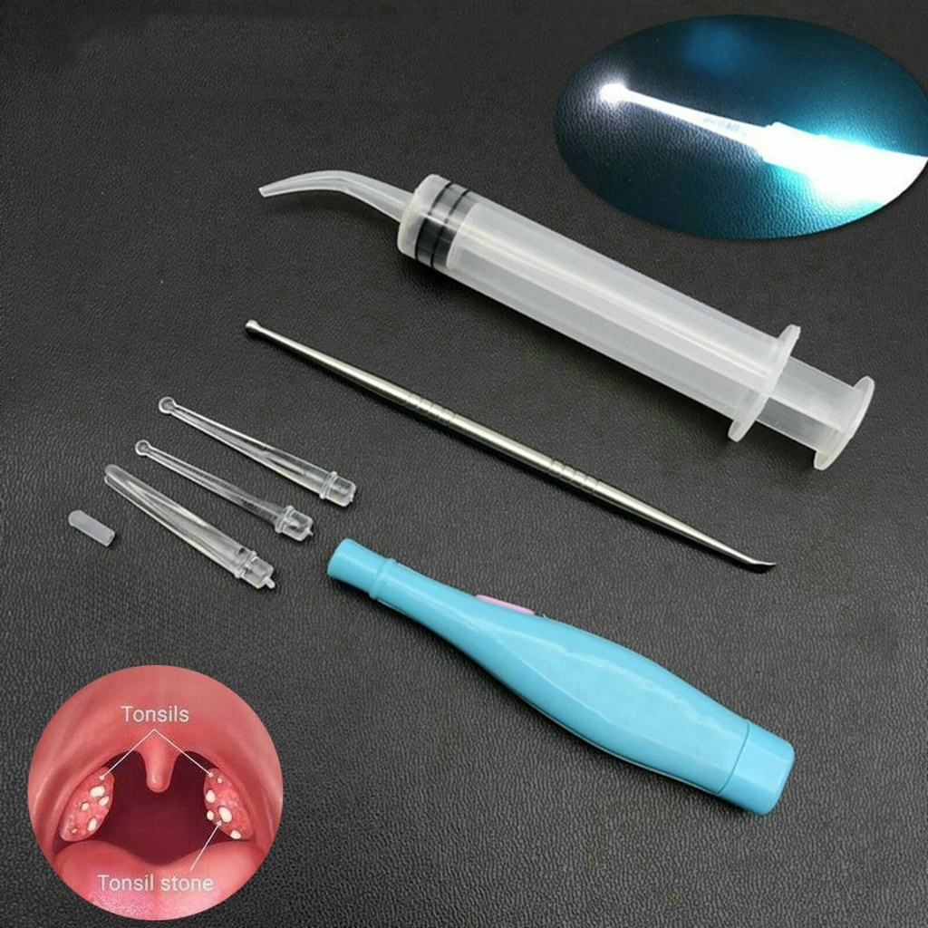 Dụng cụ lấy sỏi amidan, que gãi tai phát sáng, kết hợp đầu massage, máy rửa tai mũi, dụng cụ lấy ráy