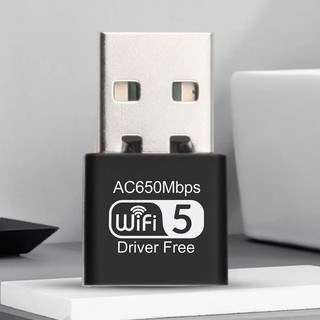  Bộ chuyển đổi USB WiFi 5 650Mbps băng tần kép 2.4G/5.8GHz, không cần trình điều khiển