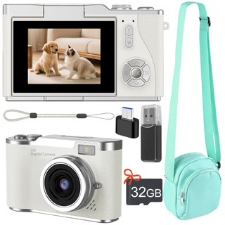 Camera kỹ thuật số trẻ em để chụp ảnh Camera Selfie Video HD 1080P Màn hình lật 180 với thẻ 32GB