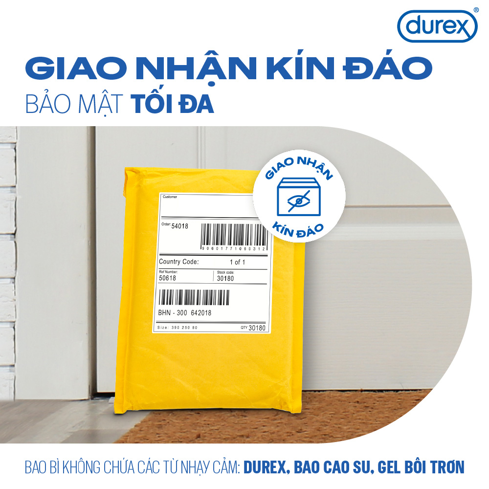 [SẢN PHẨM MỚI] Bao cao su Durex Mutual Climax kéo dài thời gian và gân gai, size 52.5 mm, hộp 3 bao | BigBuy360 - bigbuy360.vn