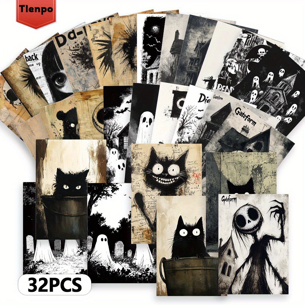 32 CÁI VINTAGE MONSTER WORLD SCRAPBOOKING GIẤY BỘ RETRO NGHỆ THUẬT STATIONERY CHO JOURNALING NGHỆ TH