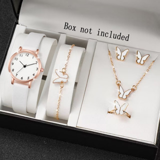 Bộ Trang Sức Nữ Tối Giản Số La Mã Đồng Hồ Vòng Tay Vòng Cổ Bông Tai Nhẫn