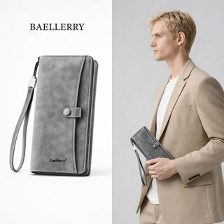 Baellerry Mới Nam Ví Dài Kinh Doanh Thường Ngày Chụp Mờ Nhiều Khe Cắm Thẻ Dây Kéo Túi Xách