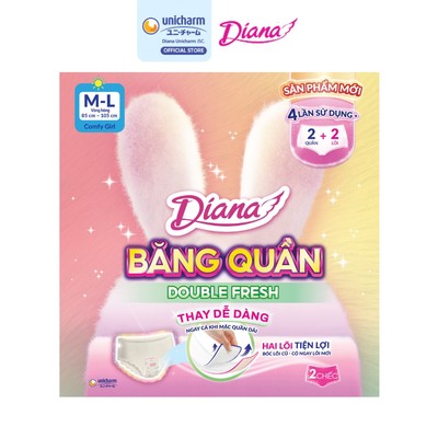 [HB Gift] Băng Quần Diana Double Fresh size M-L/L-XL 2 miếng/gói