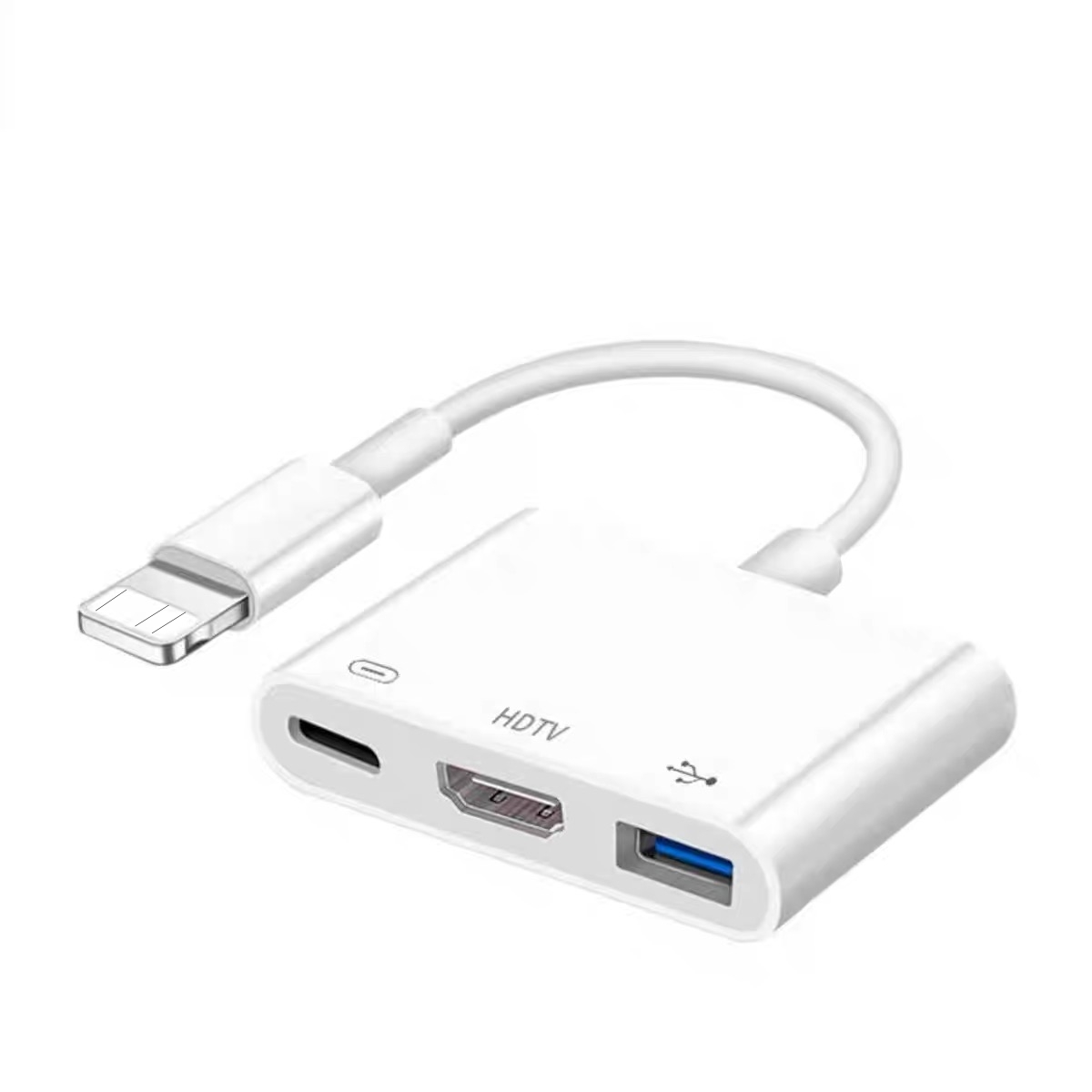 Bộ chuyển đổi 3-trong-1 OTG Lightning sang HDMI HDTV, sạc USB, hub đồng bộ âm thanh video cho iPhone