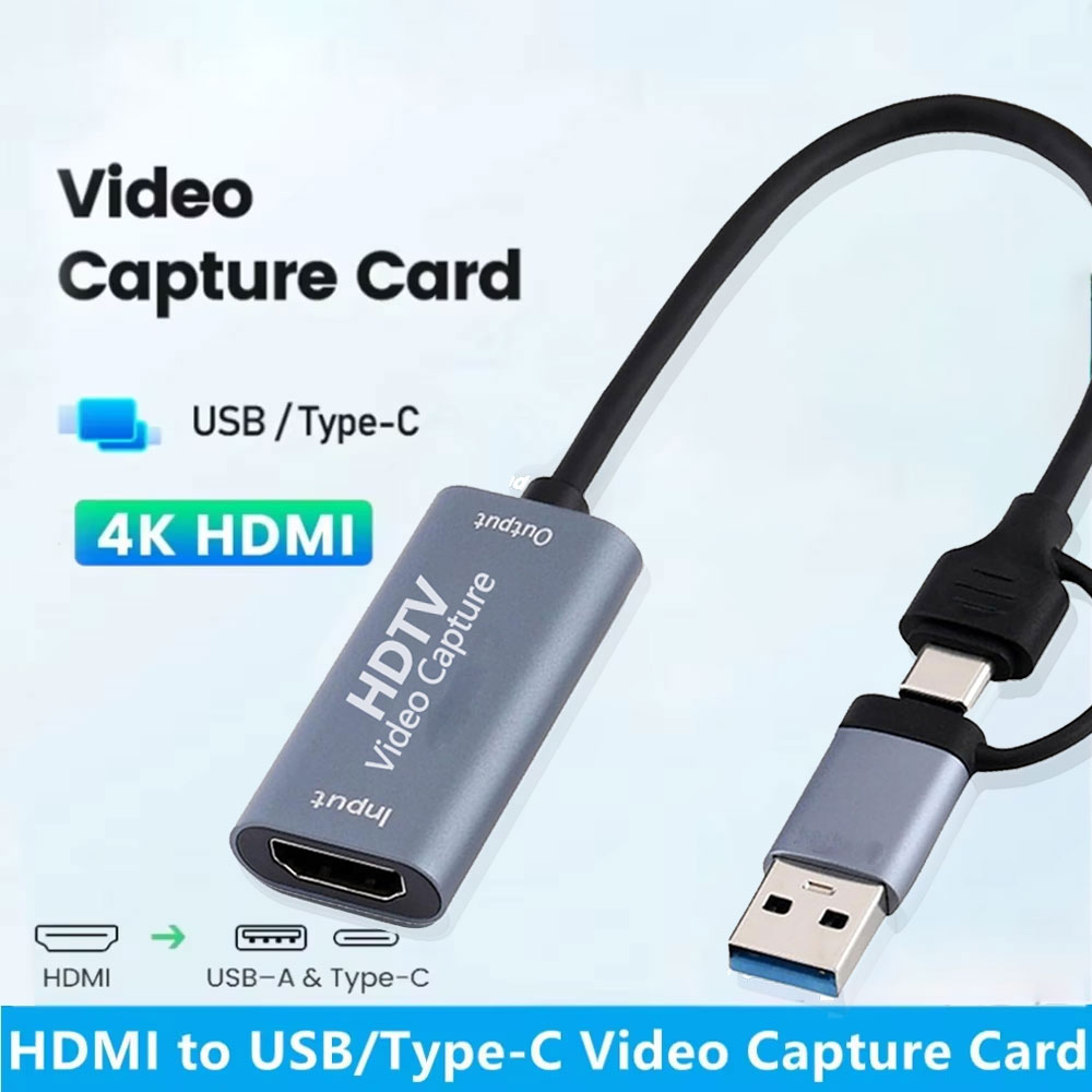 Thiết bị quay Video USB 4K Type-C để ghi âm chơi game phát trực tiếp với OBS Studio