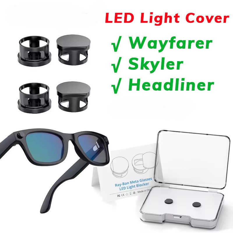 Đèn LED Chặn Miếng Dán Cho RayBan Meta Wayfarer Skyler Headliner Oakley Kính Phụ Kiện