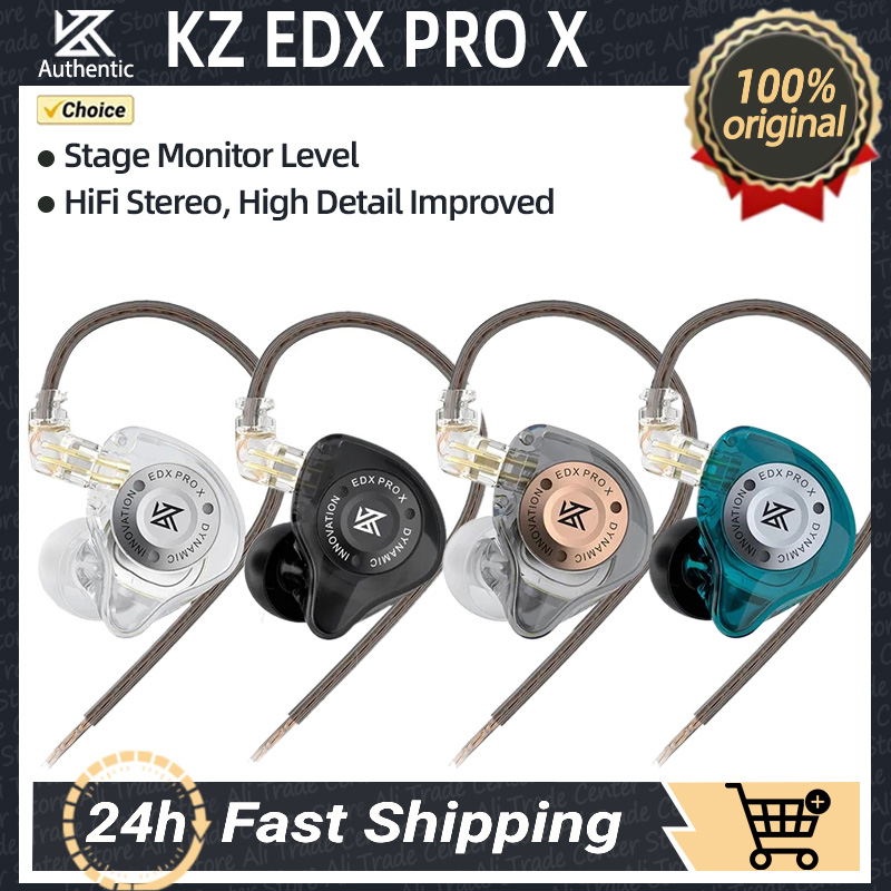 Tai nghe có dây KZ EDX PRO X, driver động, âm bass HIFI, chống ồn, có mic, cáp tháo rời, tương thích