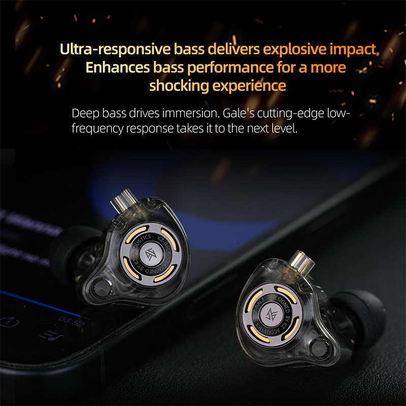 Tai nghe chơi game KZ Gale In-Ear Monitor: âm trầm sâu HiFi, đeo thoải mái, không mic, dành cho chơi