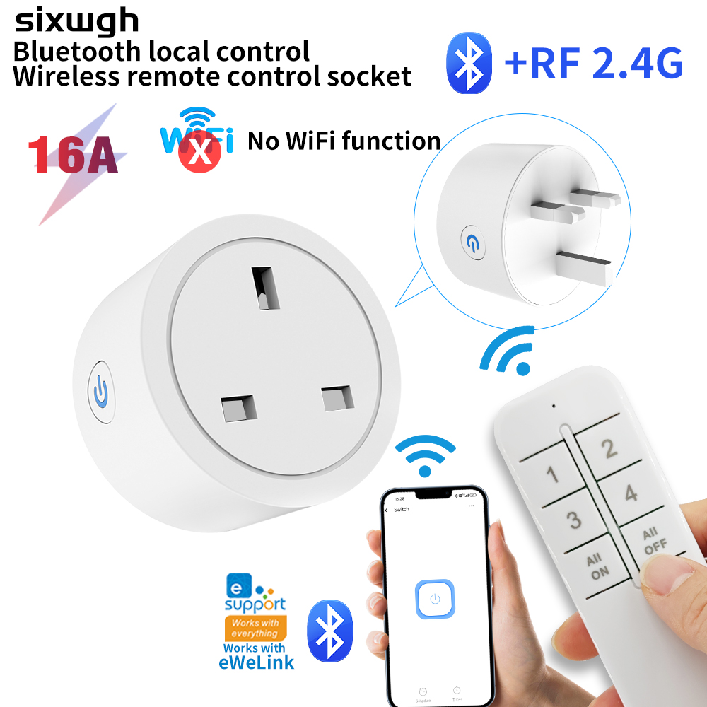 EWELINK Bluetooth RF 2.4G Ổ cắm không dây thông minh Công tắc điều khiển từ xa phích cắm Vương quốc 