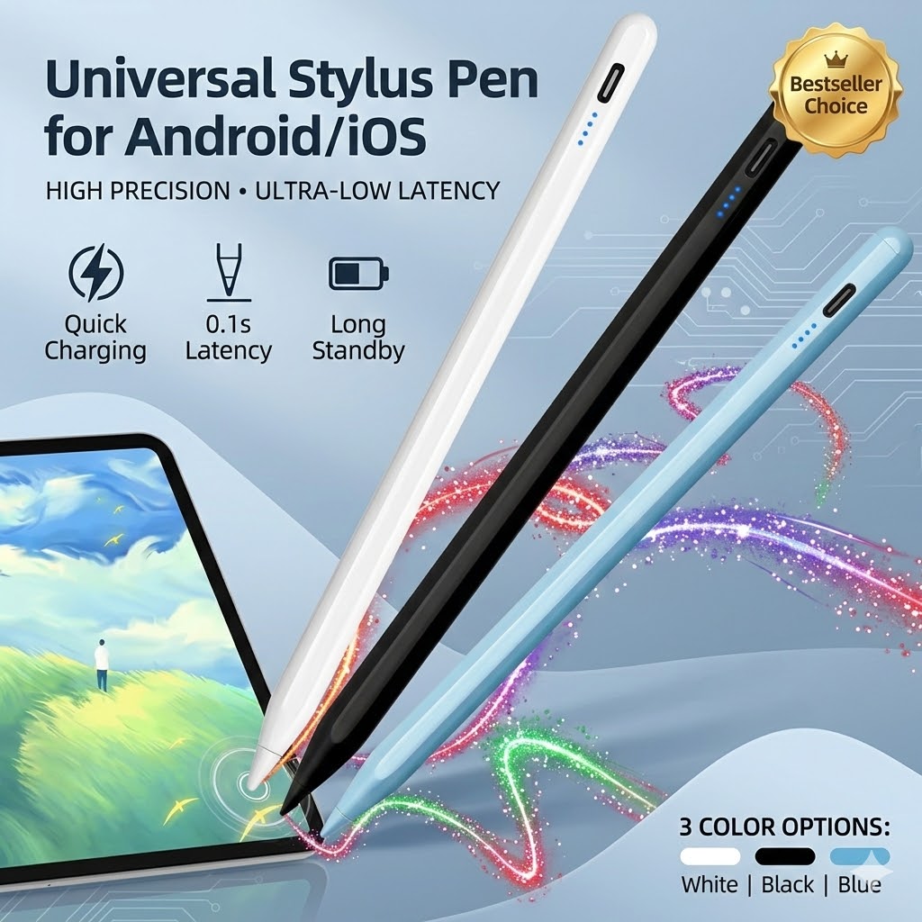 Bút Stylus Điện Dung Đa Năng Cho iOS Điện Thoại Android Máy Tính Bảng Viết Độ Nhạy Cao Bút Vẽ