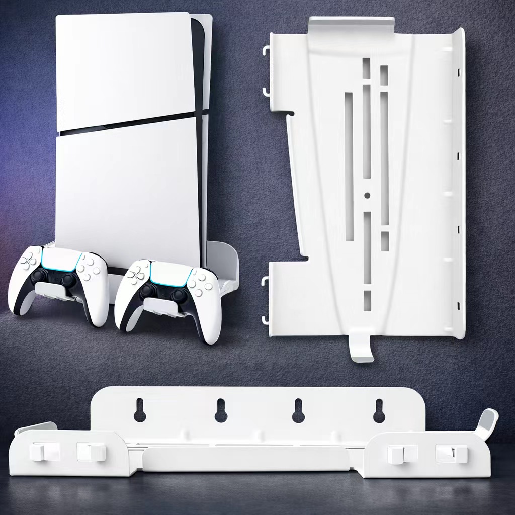 Giá treo tường cho PS5 Slim kèm giá đỡ tay cầm, giá đỡ ổn định cho PS5/PS5 Slim/PS5 Pro (bản Digital