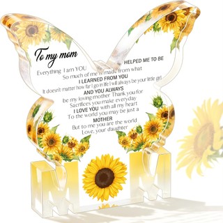 Gửi Mẹ Tôi Bướm Hình Acrylic Mảng Tôi Sẽ Luôn Là Cô Gái Nhỏ Của Bạn Quà Tặng Tình Cảm Hoa Hướng Dương Trang Trí Bàn Làm Việc Từ Con Gái gantungan kunci Móc Khóa Ngày Của Mẹ Quà Tặng