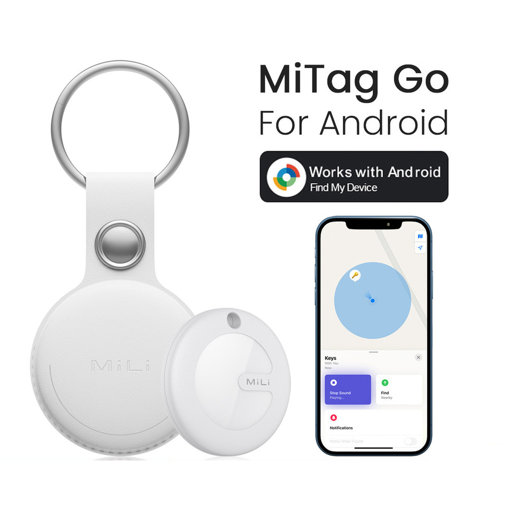 Bộ định vị Bluetooth MiLi MiTag Go cho Android, tương thích với Google Find My Device