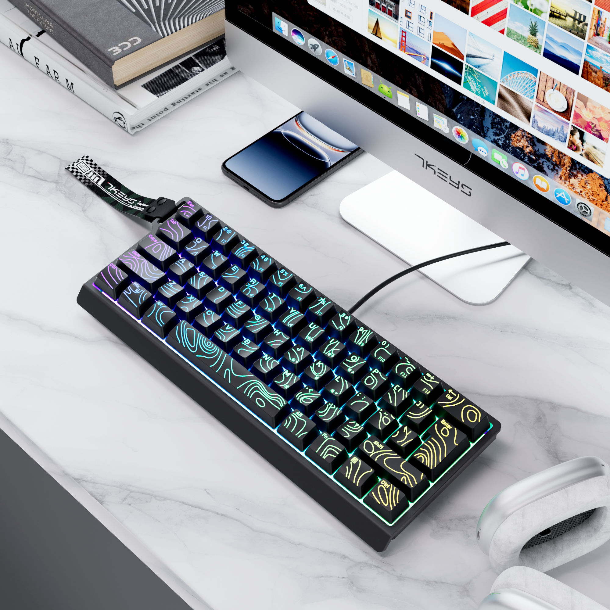 Bàn phím chơi game mini, nhỏ gọn, có dây USB cho PC/Laptop
