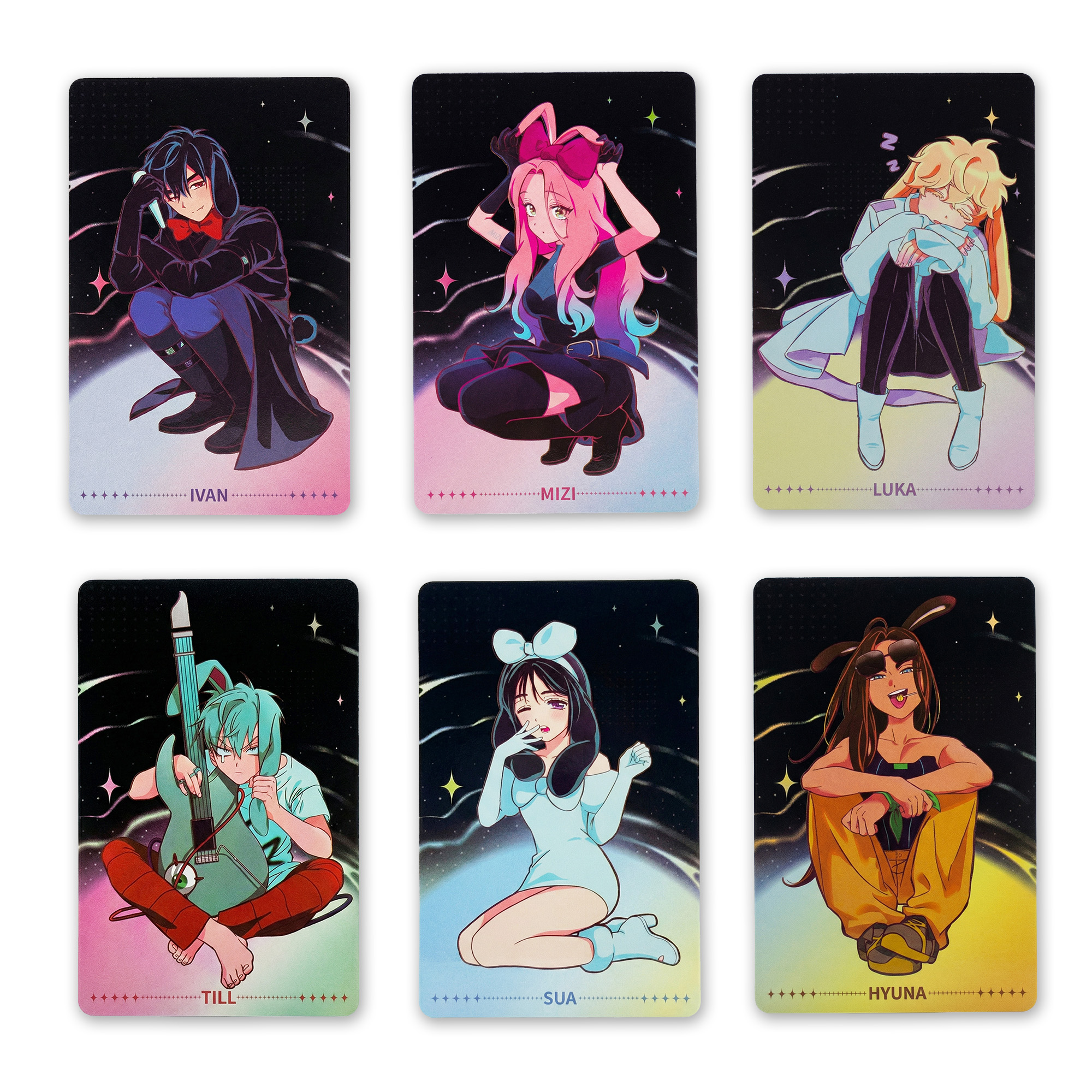 Bộ sưu tập thẻ ảnh Alien Stage Rabbit Series ALNST 6-Card Pack, hàng hóa anime cao cấp cho người hâm