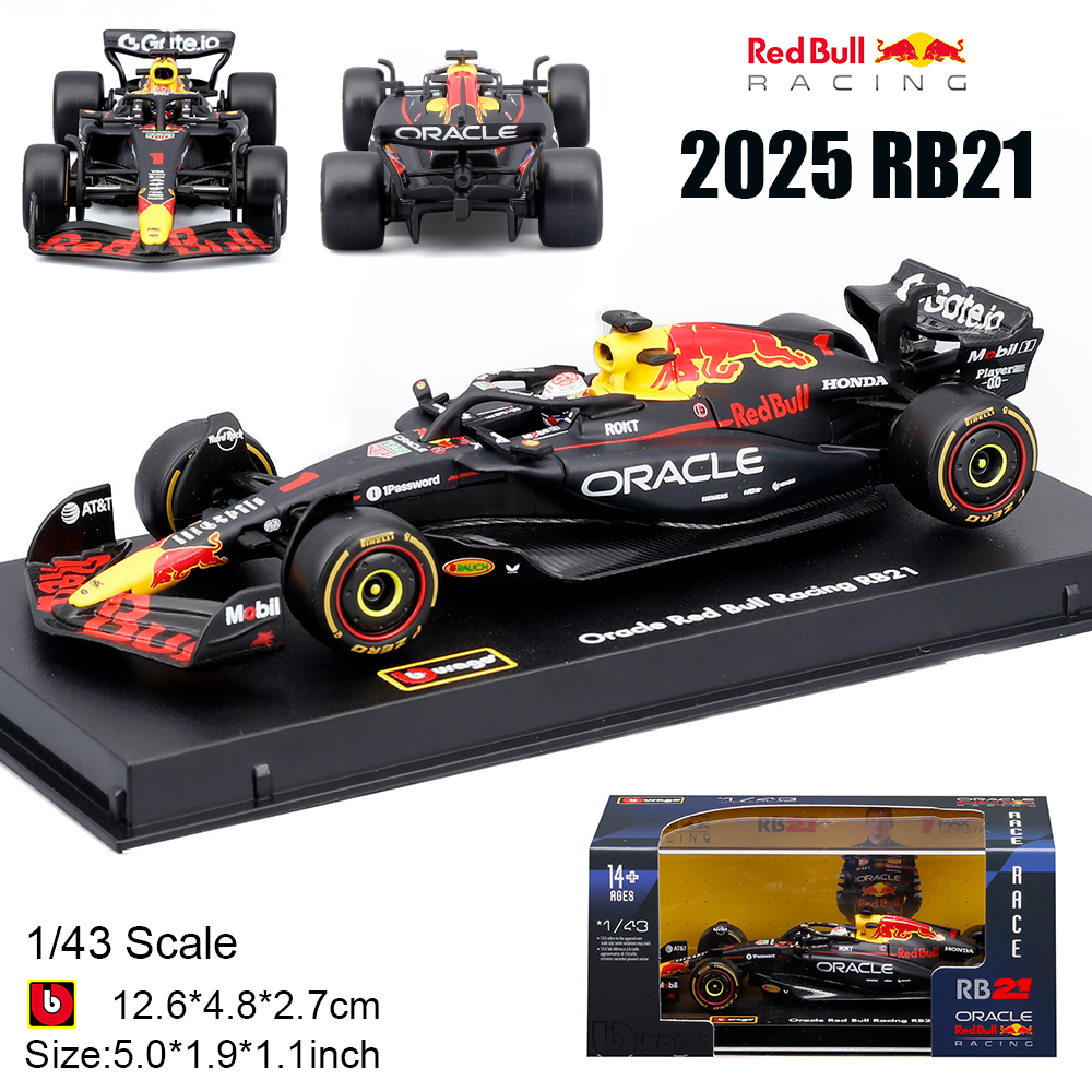 Bburago 1:43 F1 2025 Red Bull RB21 #1 Verstappen #22 Yuki Tsunoda Mô hình xe hợp kim đúc F1 Red Bull