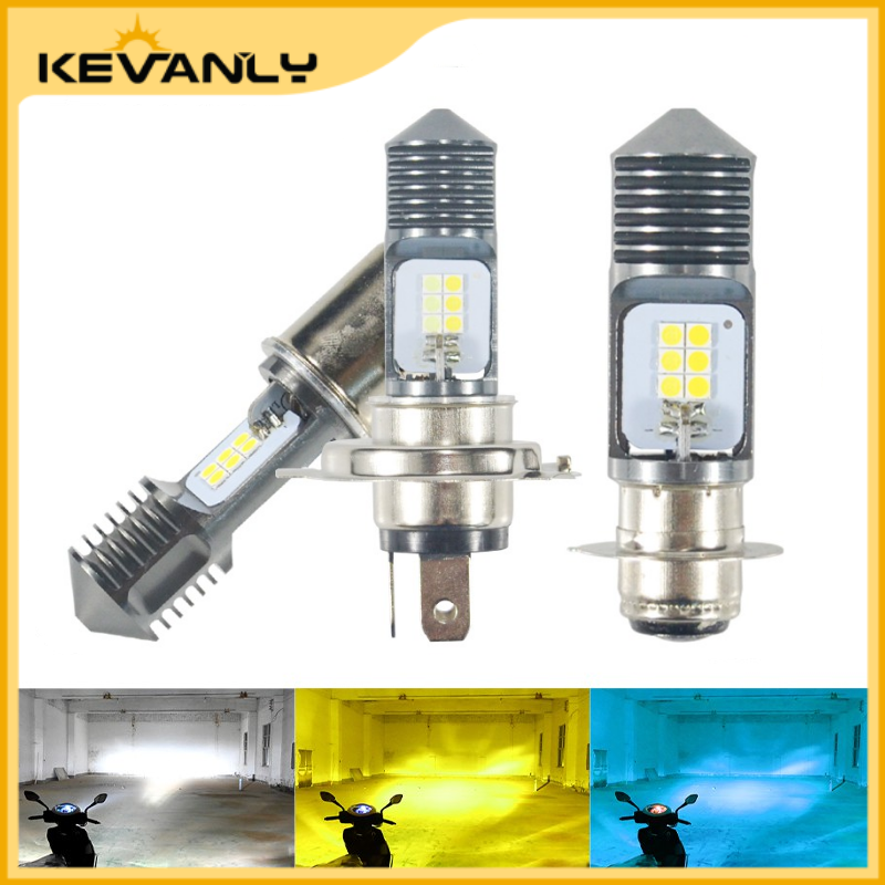Đèn pha xe máy KEVANLY H4 Led H6 T19 P15D H6W Canbus Hi/Low Beam 12V Trắng/Vàng