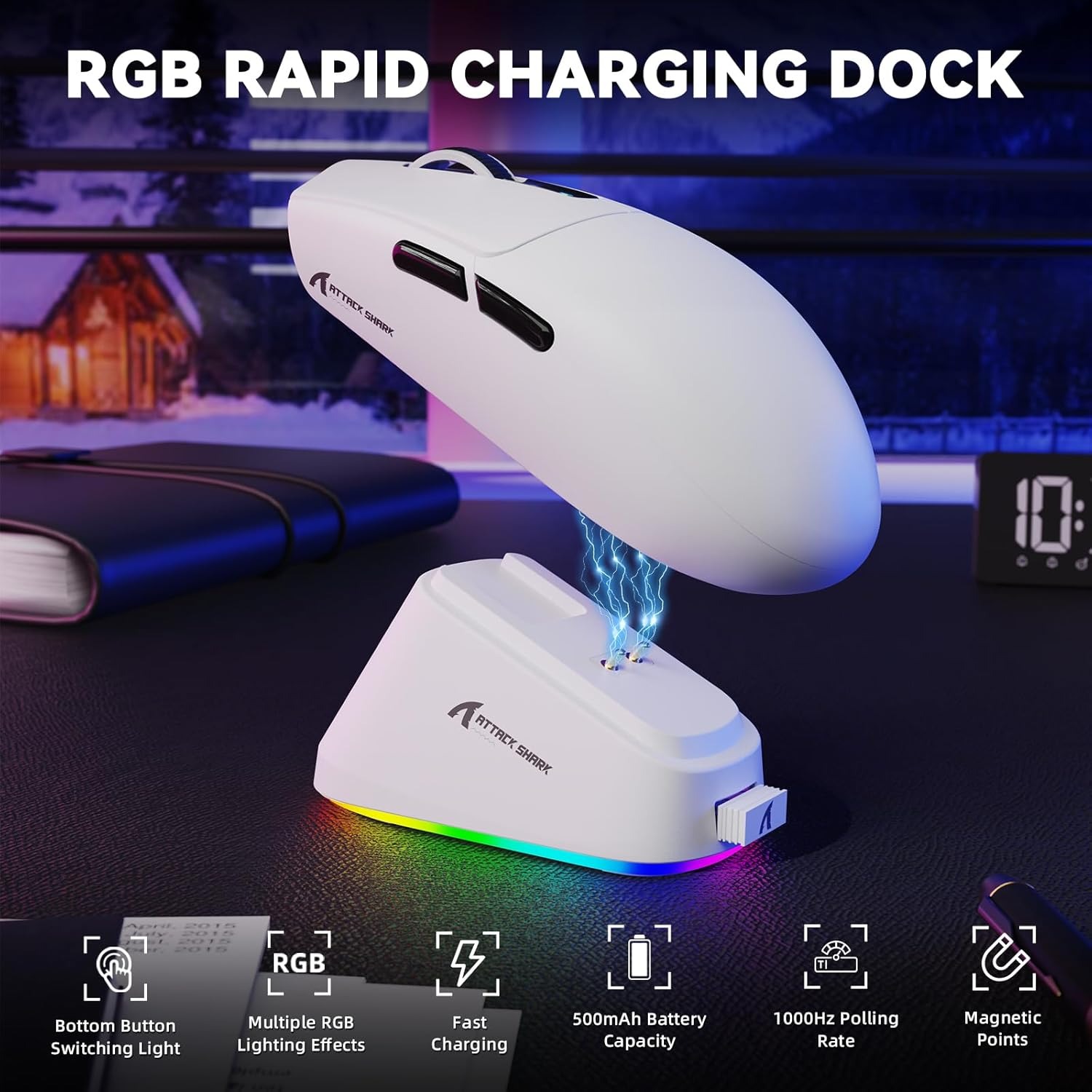 Chuột chơi game không dây ATTACK SHARK G3 Pro, cảm biến PAW3311, ba chế độ, 25000DPI