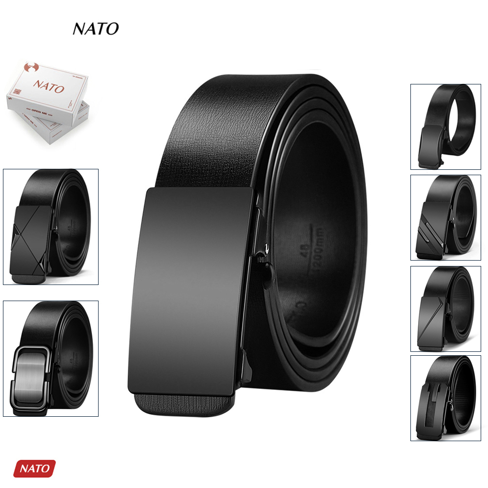 Thắt lưng nam, đuôi giấu, khóa tự động, da bò cao cấp, phong cách doanh nhân thanh lịch, 980g/m2