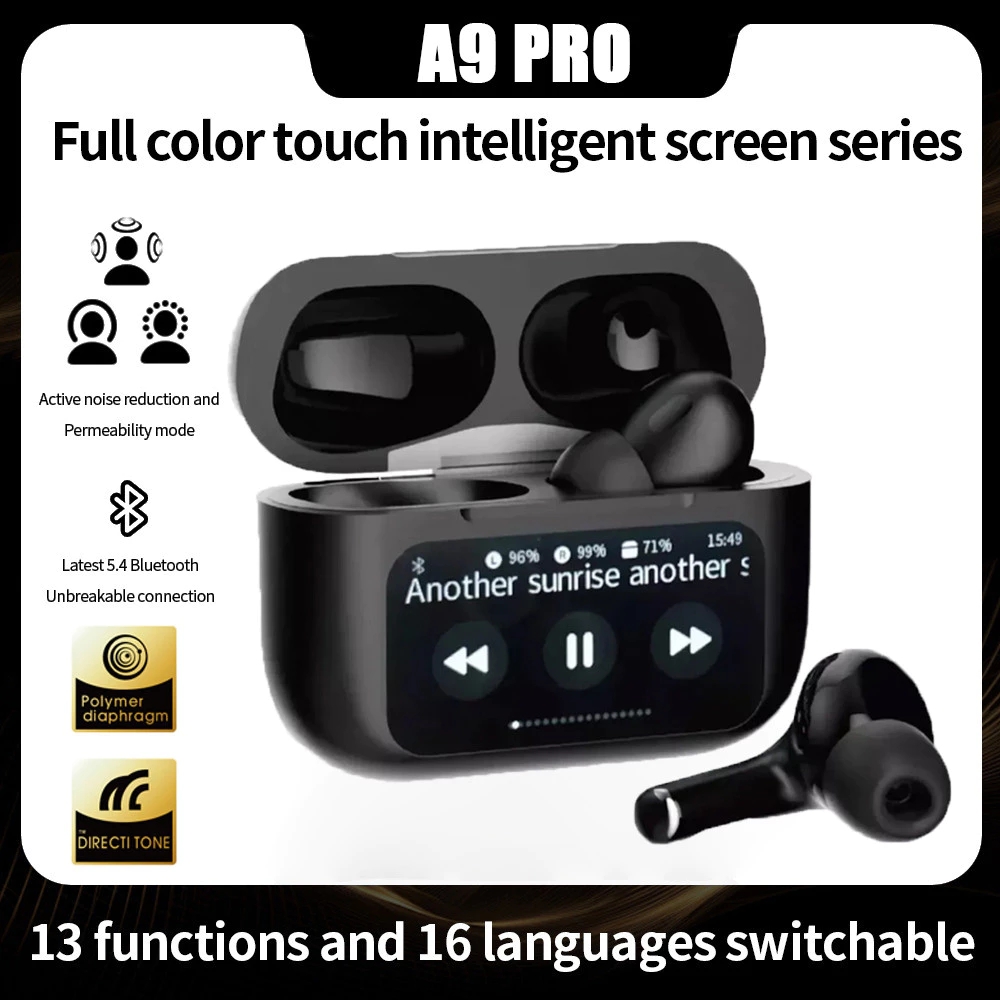 A9 Pro Tai nghe nhét tai không dây Bluetooth, màn hình cảm ứng, chống ồn, âm thanh HIFI, tai nghe ch