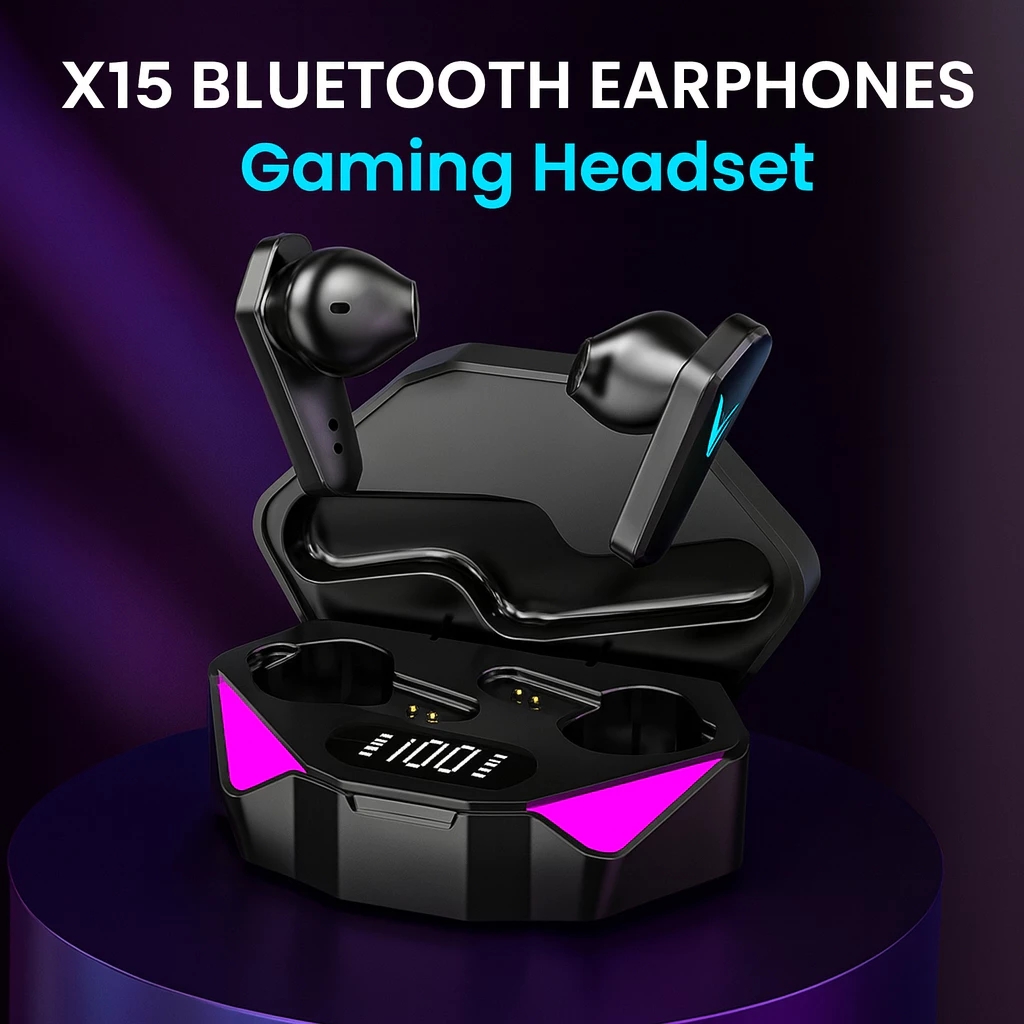 Tai nghe Bluetooth X15 TWS Âm Thanh Stereo HiFi, Tai Nghe Chơi Game, Tai Nghe Thể Thao, Có Mic