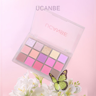  Bảng Phấn Mắt UCANBE 15 Màu Hồng Hoa Anh Đào - Trang Điểm Mắt Nude Mờ, Tông Màu Ấm Tự Nhiên, Độ Lên Màu Cao.